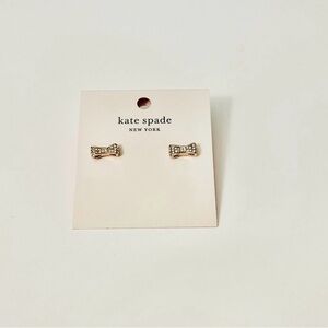 Kate Spade Clear Rose Gold Ready Set Bow Earrings